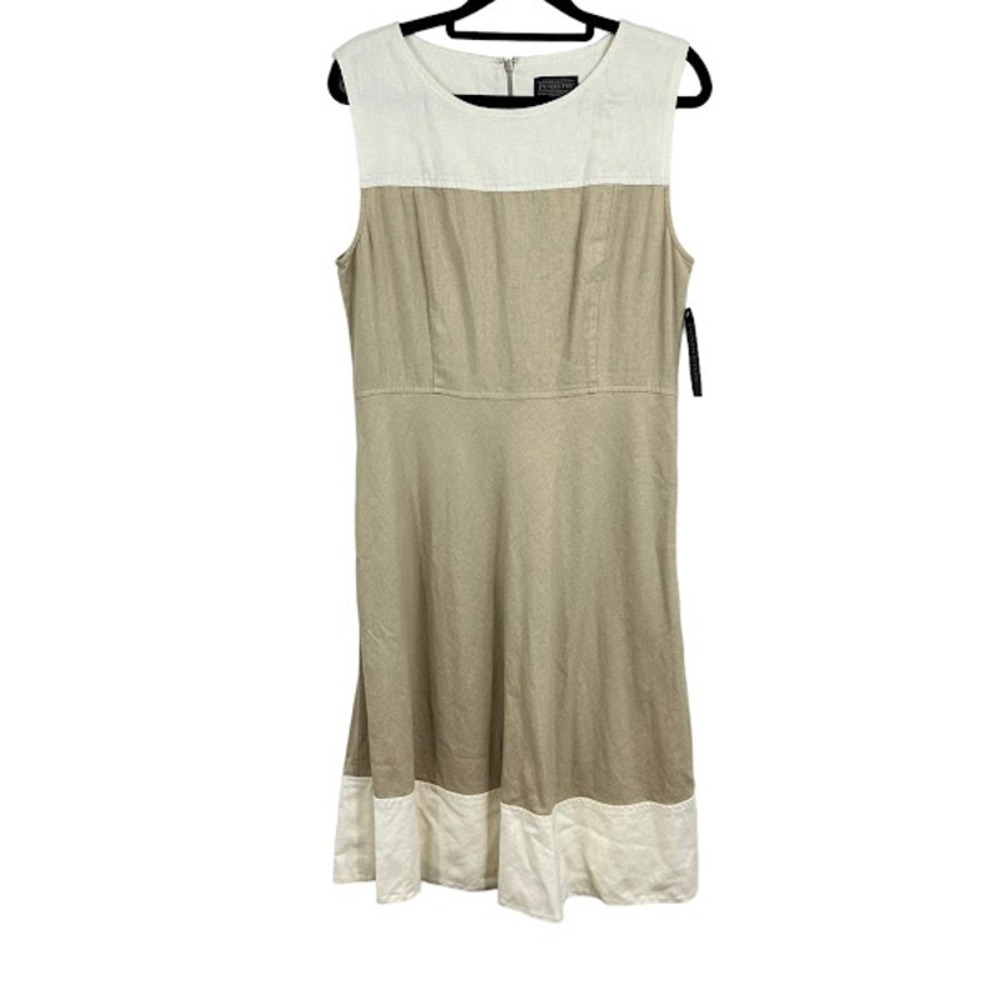 Pendleton Colorblock Sleeveless Linen A-Line Dress‎ size 8 Petite